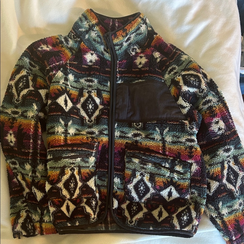 Colorful Patterned Fleece Jacket